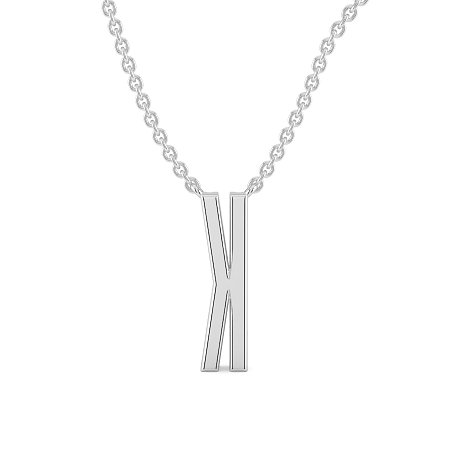 K Eternal Initial Pendant with Lab-Grown Diamonds and Attached Chain 0.09cts