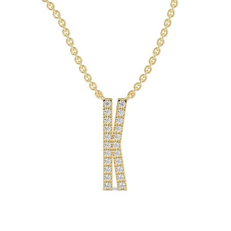 K Eternal Initial Pendant with Lab-Grown Diamonds and Attached Chain 0.09cts