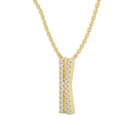 K Eternal Initial Pendant with Lab-Grown Diamonds and Attached Chain 0.09cts