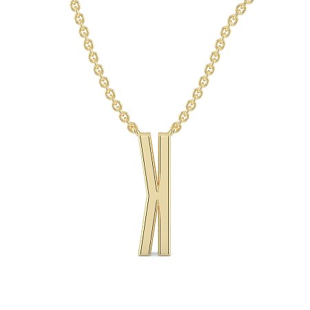 K Eternal Initial Pendant with Lab-Grown Diamonds and Attached Chain 0.09cts