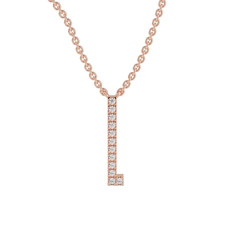 L Eternal Initial Pendant with Lab-Grown Diamonds and Attached Chain 0.05cts