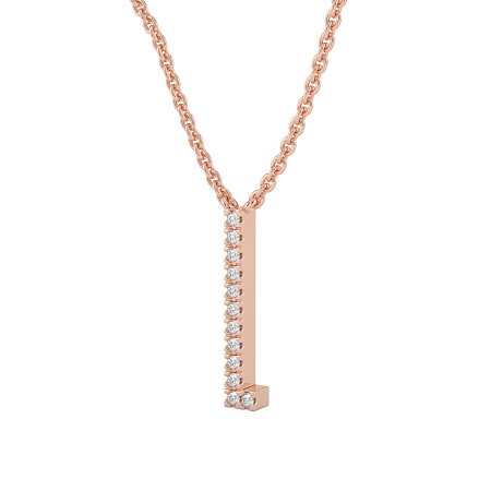 L Eternal Initial Pendant with Lab-Grown Diamonds and Attached Chain 0.05cts