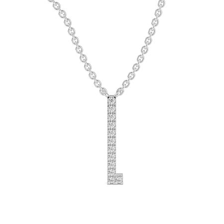 L Eternal Initial Pendant with Lab-Grown Diamonds and Attached Chain 0.05cts
