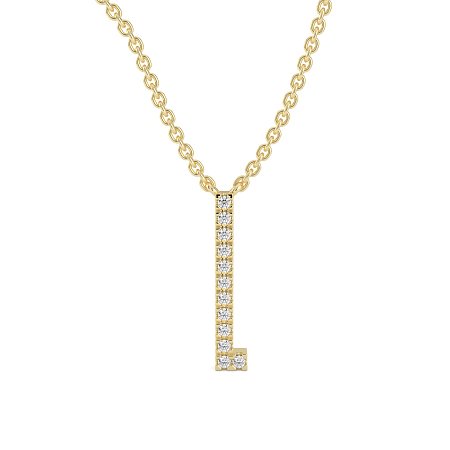 L Eternal Initial Pendant with Lab-Grown Diamonds and Attached Chain 0.05cts