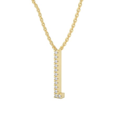 L Eternal Initial Pendant with Lab-Grown Diamonds and Attached Chain 0.05cts