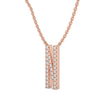N Eternal Initial Pendant with Lab-Grown Diamonds and Attached Chain 0.12cts