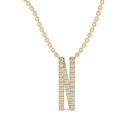 N Eternal Initial Pendant with Lab-Grown Diamonds and Attached Chain 0.12cts