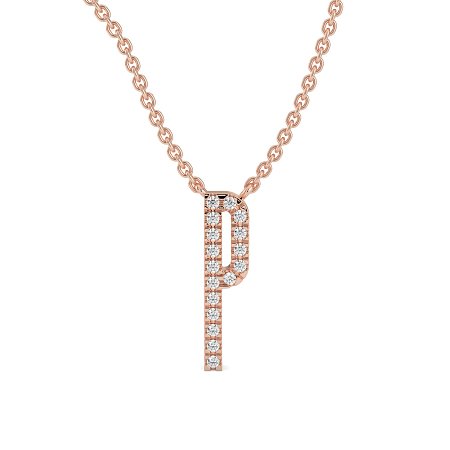 P Eternal Initial Pendant with Lab-Grown Diamonds and Attached Chain 0.07cts