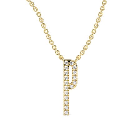 P Eternal Initial Pendant with Lab-Grown Diamonds and Attached Chain 0.07cts