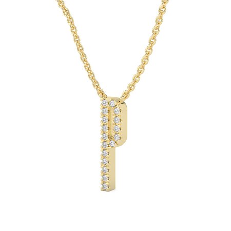 P Eternal Initial Pendant with Lab-Grown Diamonds and Attached Chain 0.07cts
