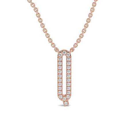 Q Eternal Initial Pendant with Lab-Grown Diamonds and Attached Chain 0.10cts
