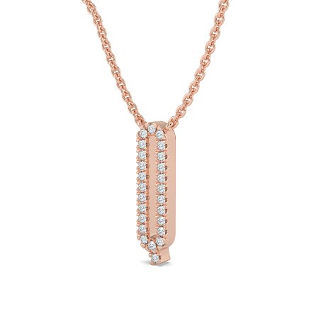 Q Eternal Initial Pendant with Lab-Grown Diamonds and Attached Chain 0.10cts