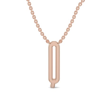 Q Eternal Initial Pendant with Lab-Grown Diamonds and Attached Chain 0.10cts