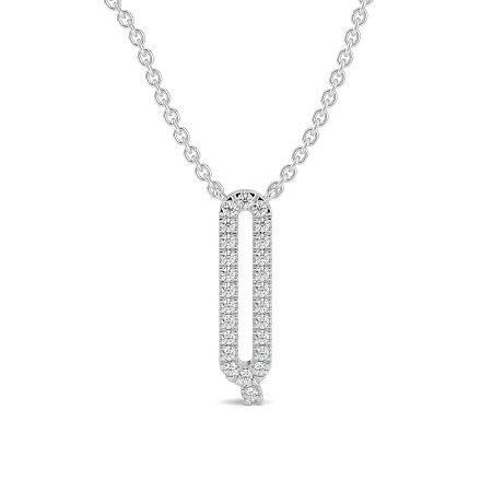 Q Eternal Initial Pendant with Lab-Grown Diamonds and Attached Chain 0.10cts
