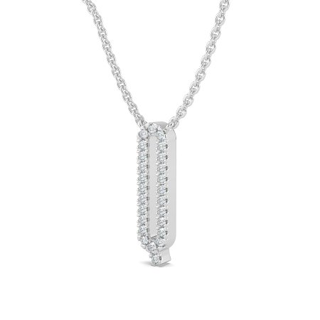 Q Eternal Initial Pendant with Lab-Grown Diamonds and Attached Chain 0.10cts