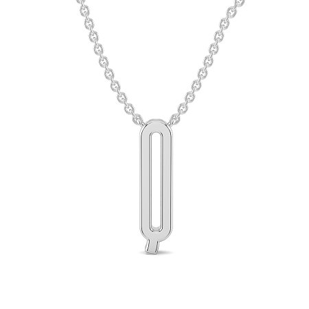 Q Eternal Initial Pendant with Lab-Grown Diamonds and Attached Chain 0.10cts