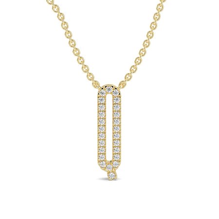 Q Eternal Initial Pendant with Lab-Grown Diamonds and Attached Chain 0.10cts