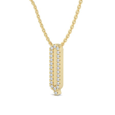 Q Eternal Initial Pendant with Lab-Grown Diamonds and Attached Chain 0.10cts
