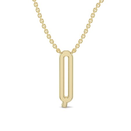 Q Eternal Initial Pendant with Lab-Grown Diamonds and Attached Chain 0.10cts