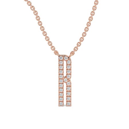 R Eternal Initial Pendant with Lab-Grown Diamonds and Attached Chain 0.09cts