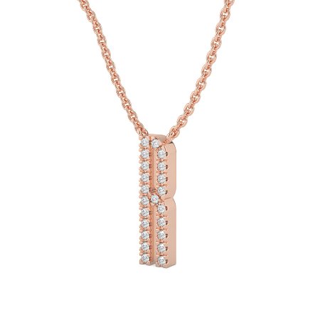 R Eternal Initial Pendant with Lab-Grown Diamonds and Attached Chain 0.09cts