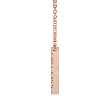 R Eternal Initial Pendant with Lab-Grown Diamonds and Attached Chain 0.09cts