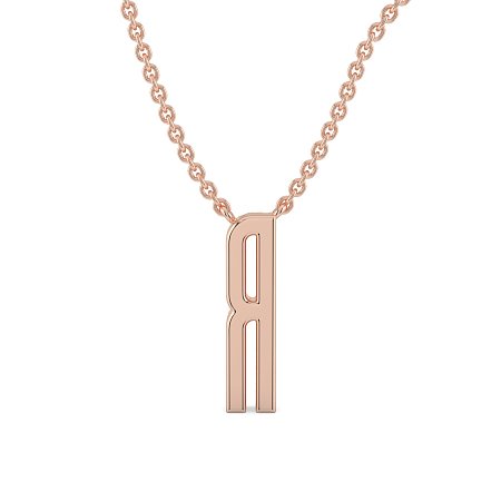 R Eternal Initial Pendant with Lab-Grown Diamonds and Attached Chain 0.09cts