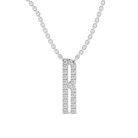 R Eternal Initial Pendant with Lab-Grown Diamonds and Attached Chain 0.09cts