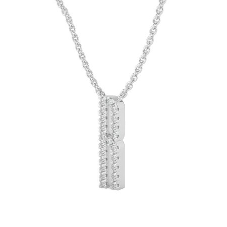 R Eternal Initial Pendant with Lab-Grown Diamonds and Attached Chain 0.09cts