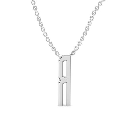 R Eternal Initial Pendant with Lab-Grown Diamonds and Attached Chain 0.09cts