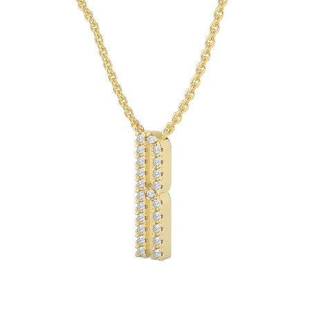 R Eternal Initial Pendant with Lab-Grown Diamonds and Attached Chain 0.09cts