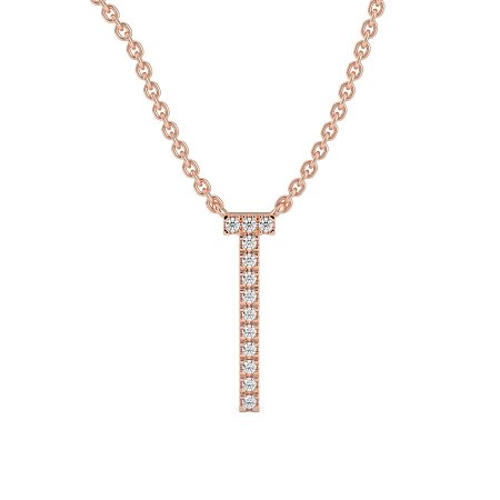 T Eternal Initial Pendant with Lab-Grown Diamonds and Attached Chain 0.06cts