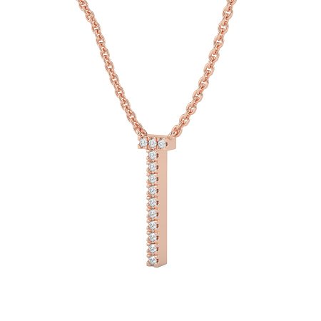 T Eternal Initial Pendant with Lab-Grown Diamonds and Attached Chain 0.06cts