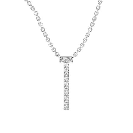 T Eternal Initial Pendant with Lab-Grown Diamonds and Attached Chain 0.06cts