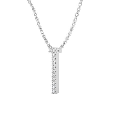 T Eternal Initial Pendant with Lab-Grown Diamonds and Attached Chain 0.06cts