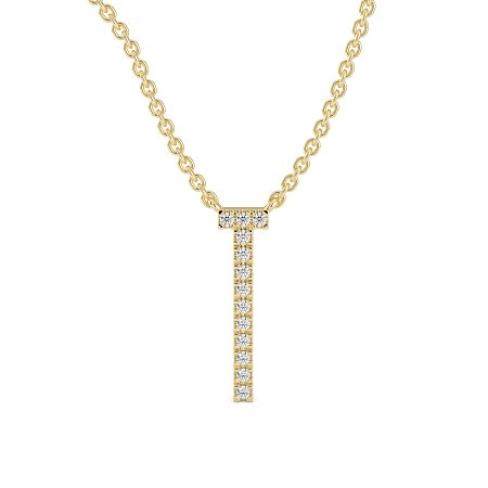 T Eternal Initial Pendant with Lab-Grown Diamonds and Attached Chain 0.06cts