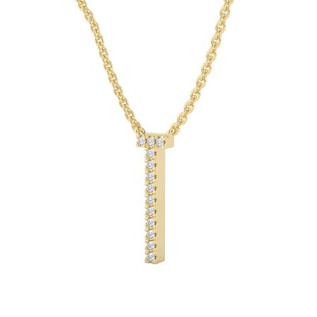 T Eternal Initial Pendant with Lab-Grown Diamonds and Attached Chain 0.06cts