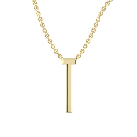 T Eternal Initial Pendant with Lab-Grown Diamonds and Attached Chain 0.06cts
