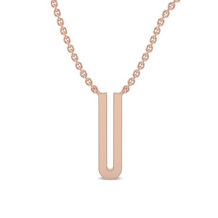 U Eternal Initial Pendant with Lab-Grown Diamonds and Attached Chain 0.09cts