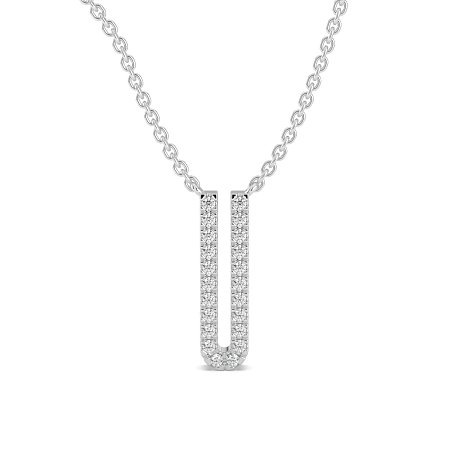U Eternal Initial Pendant with Lab-Grown Diamonds and Attached Chain 0.09cts