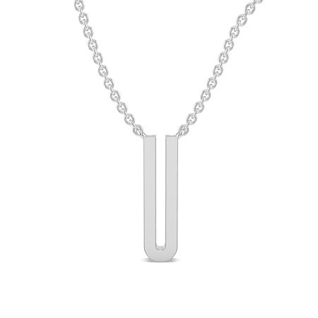 U Eternal Initial Pendant with Lab-Grown Diamonds and Attached Chain 0.09cts