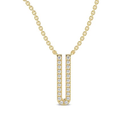 U Eternal Initial Pendant with Lab-Grown Diamonds and Attached Chain 0.09cts