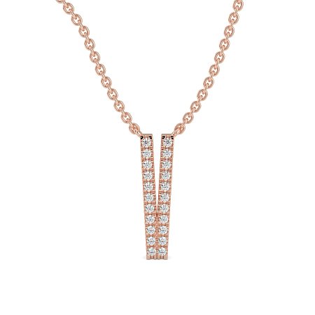 V Eternal Initial Pendant with Lab-Grown Diamonds and Attached Chain 0.09cts