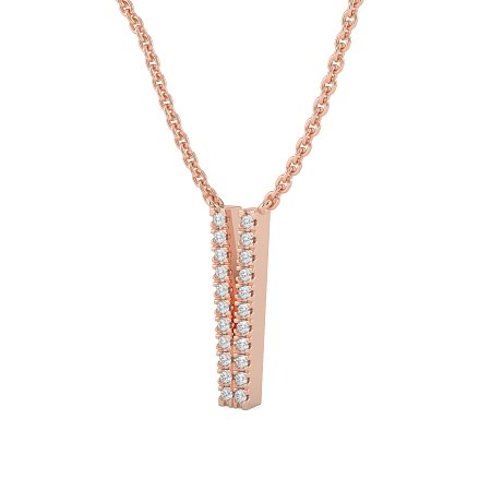 V Eternal Initial Pendant with Lab-Grown Diamonds and Attached Chain 0.09cts