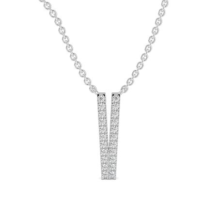 V Eternal Initial Pendant with Lab-Grown Diamonds and Attached Chain 0.09cts