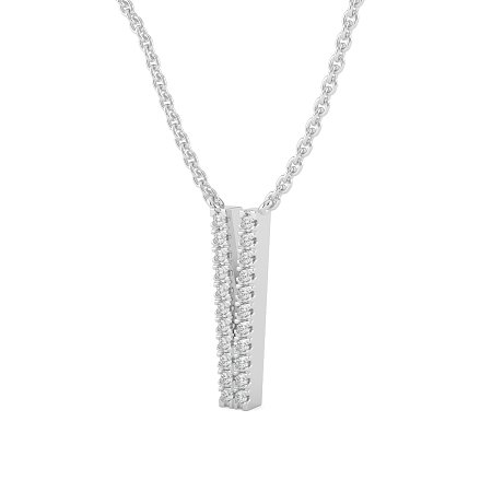 V Eternal Initial Pendant with Lab-Grown Diamonds and Attached Chain 0.09cts