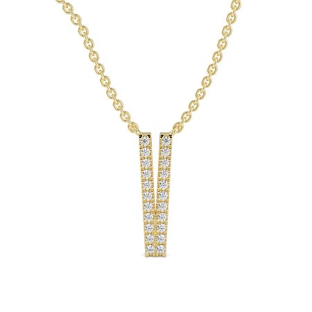 V Eternal Initial Pendant with Lab-Grown Diamonds and Attached Chain 0.09cts