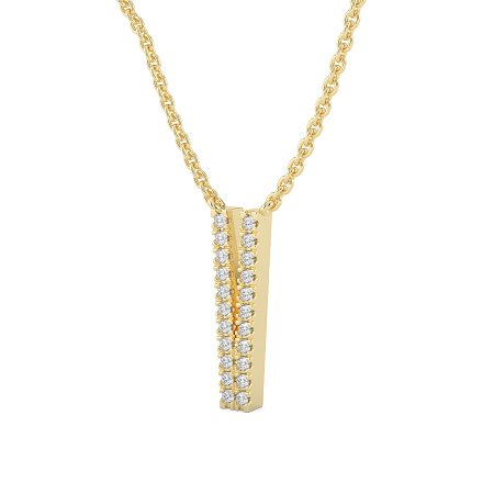 V Eternal Initial Pendant with Lab-Grown Diamonds and Attached Chain 0.09cts