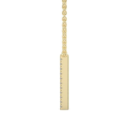 V Eternal Initial Pendant with Lab-Grown Diamonds and Attached Chain 0.09cts
