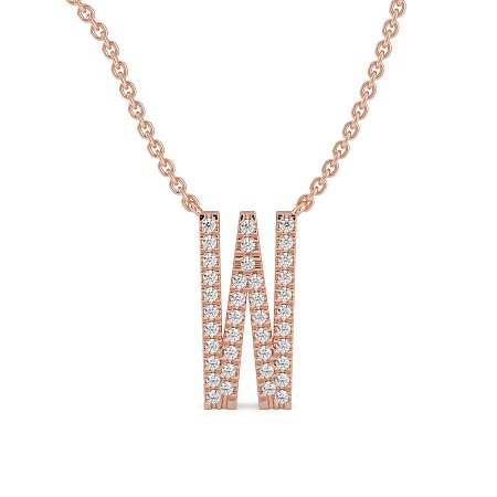 W Eternal Initial Pendant with Lab-Grown Diamonds and Attached Chain 0.16cts